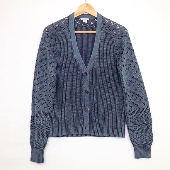 Sundance gray ribbed button cardigan - Picture 1 of 14